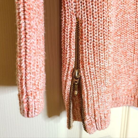 Talbots Cable Knitted Long Sleeve Oversized Sweater With Zippers On Bottom Sides - Picture 5 of 5